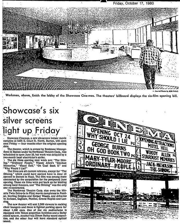 Showcase Cinemas Flint East - 1980 ARTICLE ON OPENING (newer photo)